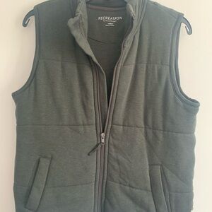 Thread & Supply Green Quilted Vest with Elastic Armholes